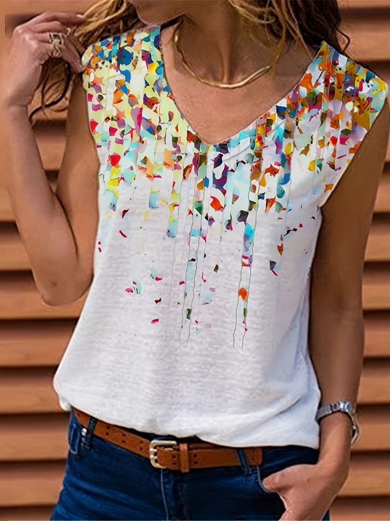 Women'S Fashion Vest Tops - بلوزة نسائية بدون أكمام ورقبة على