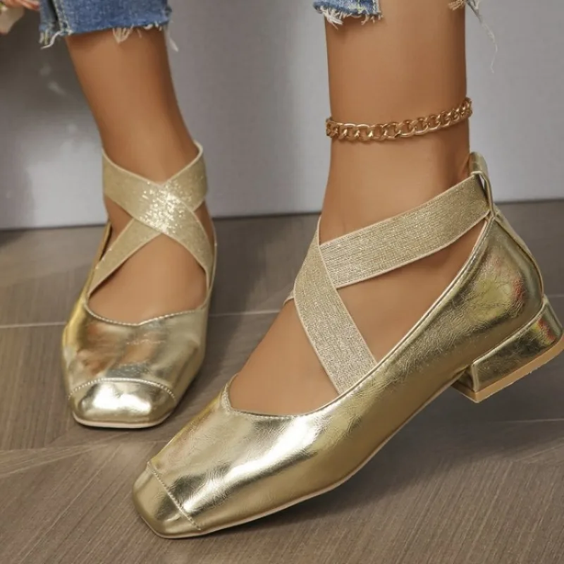Women'S Fashion Shoes - أحذية نسائية عصرية بمقدمة مربعة، أحذية