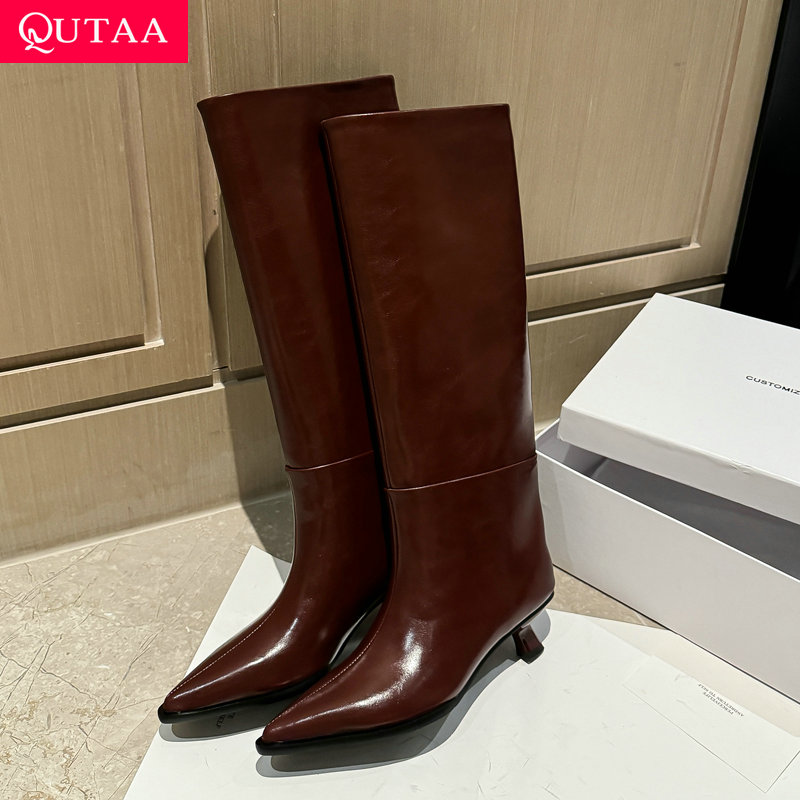 QUTAA موضة أخبار النساء حذاء ب - مراجعة Women'S Fashion Knee High Boots وسعره