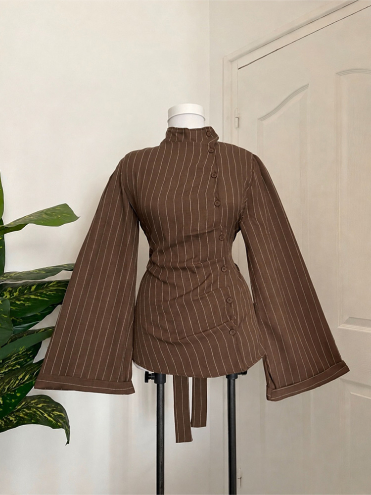 بلوزة نسائية بأكمام طويلة، بتص - مراجعة Women Fashion Necktie وسعره