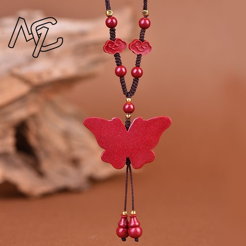 موضة الأحمر الزنجفر اليشم عقد  - مراجعة Women'S Fashion Jewellery وسعره